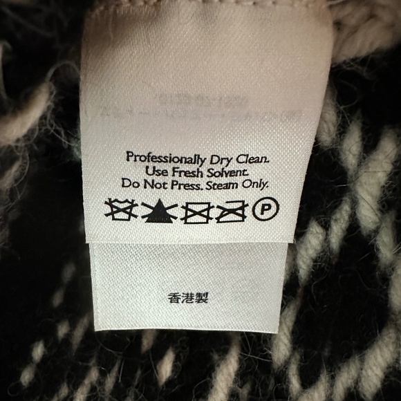 Eddie Bauer Lambswool Angora Rabbit Black and White Sweater Size Medium - Picture 7 of 8